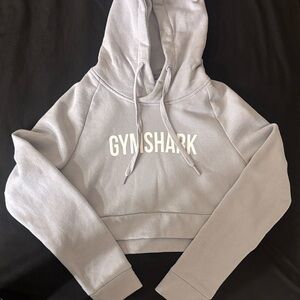 Gymshark Light Periwinkle Cropped Hoodie with Logo